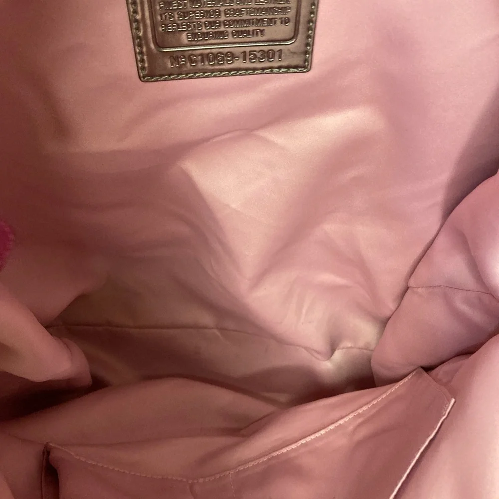 COACH STORYPATCH GLAMOUR SIGNATURE PINK SHOULDERBAG TOTE 15301